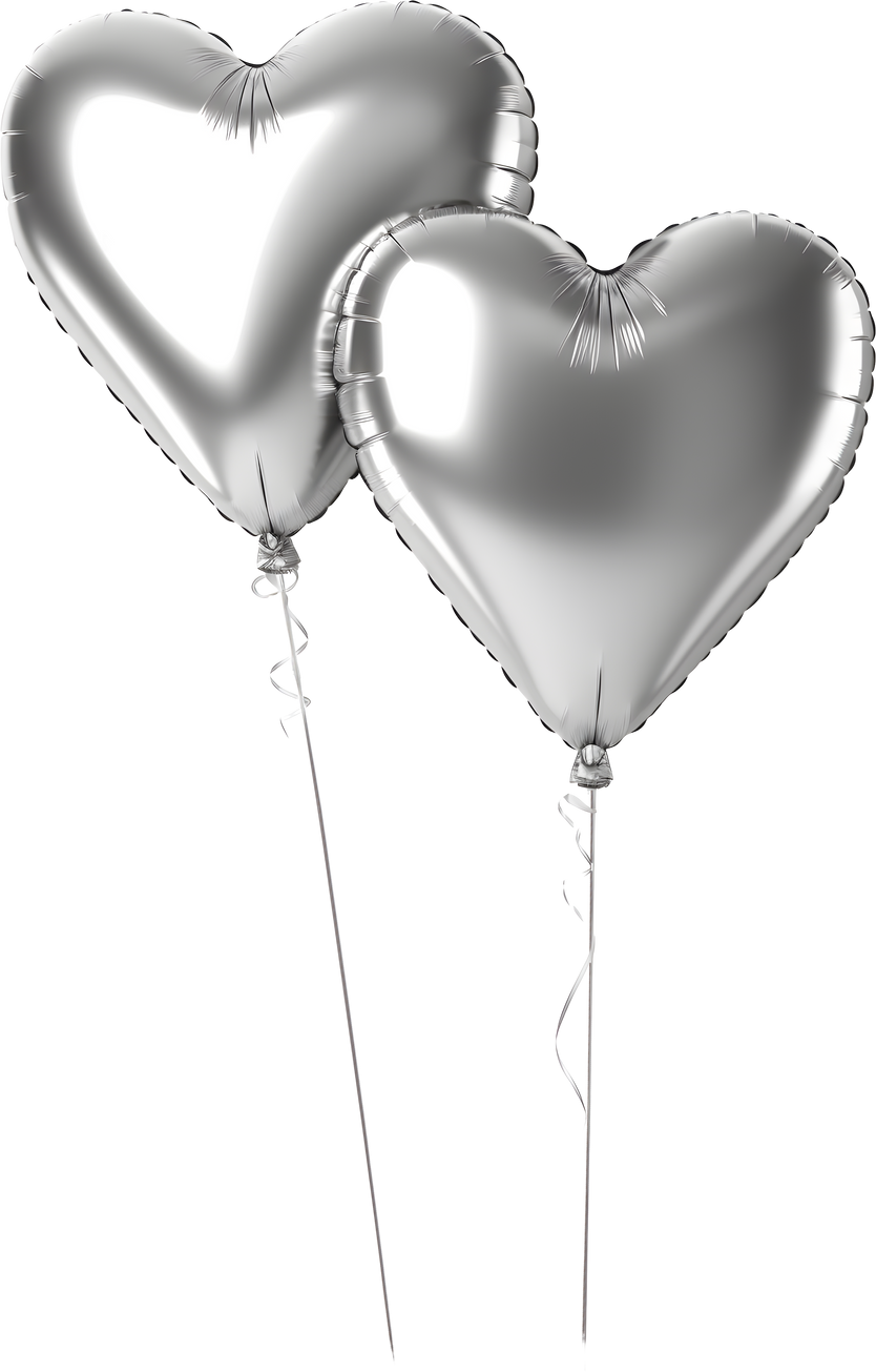 Silver heart balloon for party and celebration